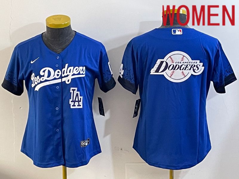 Women Los Angeles Dodgers blank 2024 blue jersey 2024112232->women mlb jersey->Women Jersey